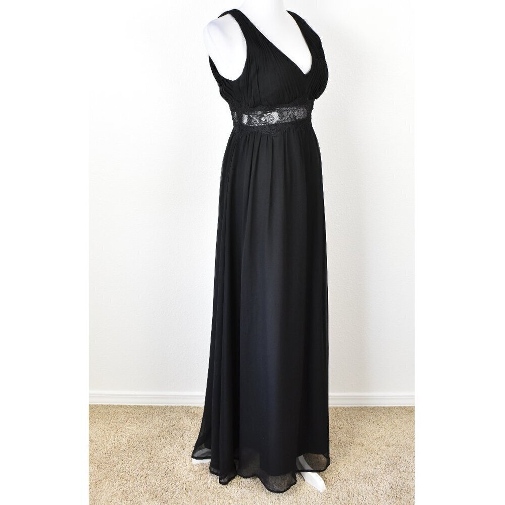 Aidan Mattox Silk Chiffon Lace Waist Formal Gown - 10 - Picture 5 of 10